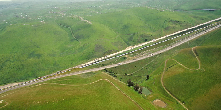 Aerial View of HSR over Altamont Pass